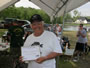 John Virginia displays his award for 1st Place Overall Weight (40 lbs, 0 oz) in the Amateur Class.
