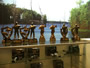 Tournament trophies on display at Oak Ridge Marina. Lake Fork, TX