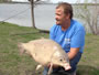 Mike wheeler with his new personal best Smallmouth Buffalo (45lb, 2 oz) caught during Session 3 at Decker Lake.