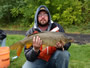 Kevin Jackson with a 10.4 lb common carp caught during Session 3 in Fulton, NY.