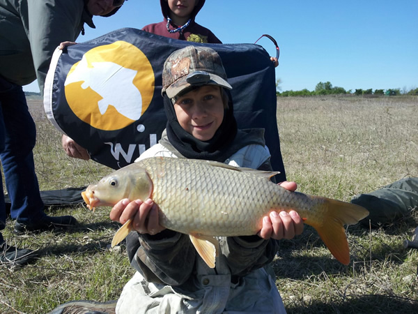 The first fish of the day caught during Session 2 of the Wild Carp Club of North Texas. The first fish of the day caught during Session 2 of the Wild Carp Club of North Texas.