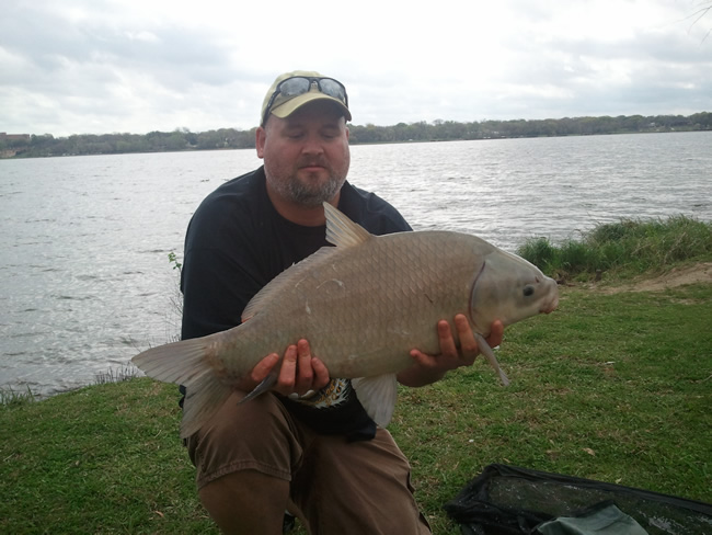 Ben Fox with a smallmuth buffalo caught during Session 2 of the Wild Carp Club of North Texas