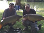 Kent Appleby (left, 22.7 lb) and Jason Bernhardt (right, 18.14 lb) with two nice catches from Session 1 of the Wild Carp Club of Central NY.