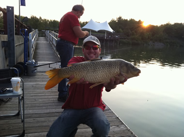 Matt Broekhuizen with a 7 lb, 8 oz common caught during Session 2 of the Wild Carp CLub of Central NY