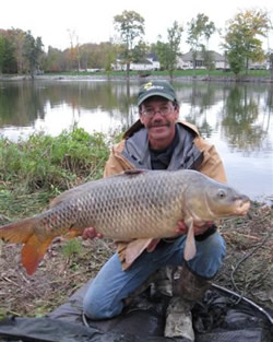 Bill Markle with the Big Fish (27.10 lb) of the 2011 Wild Carp Fall Qualifier in Baldwinsville, NY
