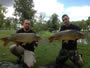 Steve Bailey (left) with an 18.13 lb common and Ivan Petrov (right) with an 18.9 lb common caught back-to-back during the August 18 Shootout.