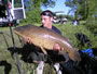 Competitor Justin Keaton (peg 28) with a 21.14 lb common from the 2012 Wild Carp Classic in Baldwinsville, NY.