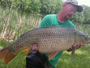 Rick Slinker with a 32.7 lb common caught during hour 6 of the Big Carp Challenge.