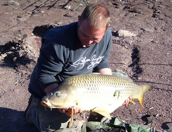 Wild Carp Club of the Virginias Director Matt Perdue with a huge common carp