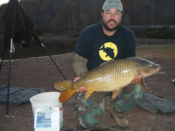 Wild Carp Club of the Virginias Director Mike Turpin with a common carp caught for the Fall '12 TOKS competition.