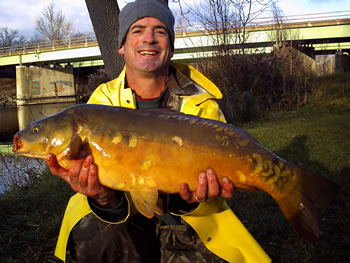 Paul with a late Fall Mirror Carp