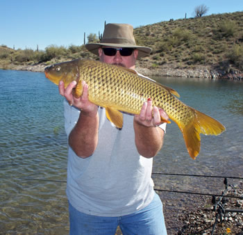 Robert Hogan enjoying a carp angling session in Arizona
