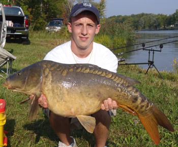 Sean Lehrer with a 16 lb Mirror Carp at the 2010 Wild Carp Fall Qualifier