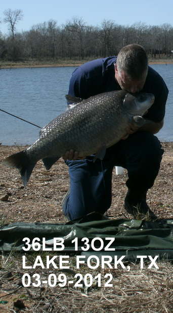 WCC of Indiana Director Tony Stout with a 36+ lb smallmouth buffalo caught during a trip to Lake Fork in Quitman, TX.